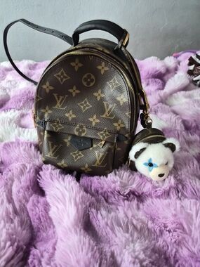 Louis Vuitton Brown Monogram Mini Backpack with Teddy Charm